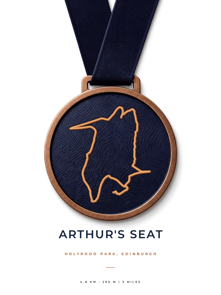 Arthur's Seat route map poster preview in the Medal artwork style