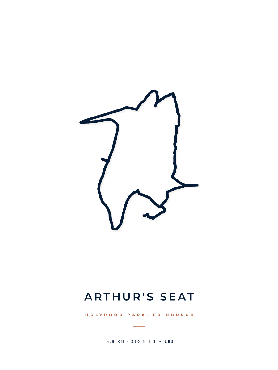 Arthur's Seat route map poster preview in the Minimal artwork style