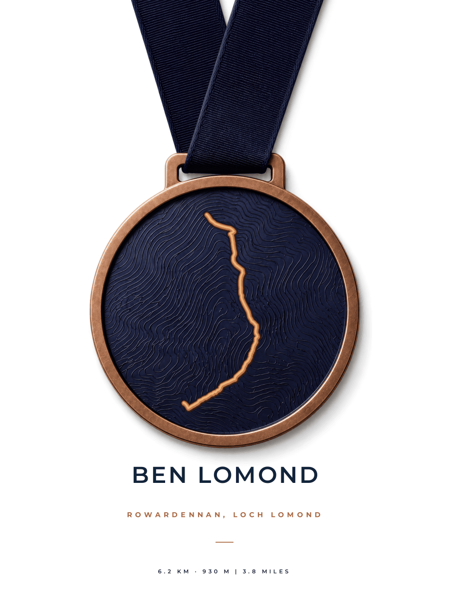 Ben Lomond route map poster preview in the Medal artwork style