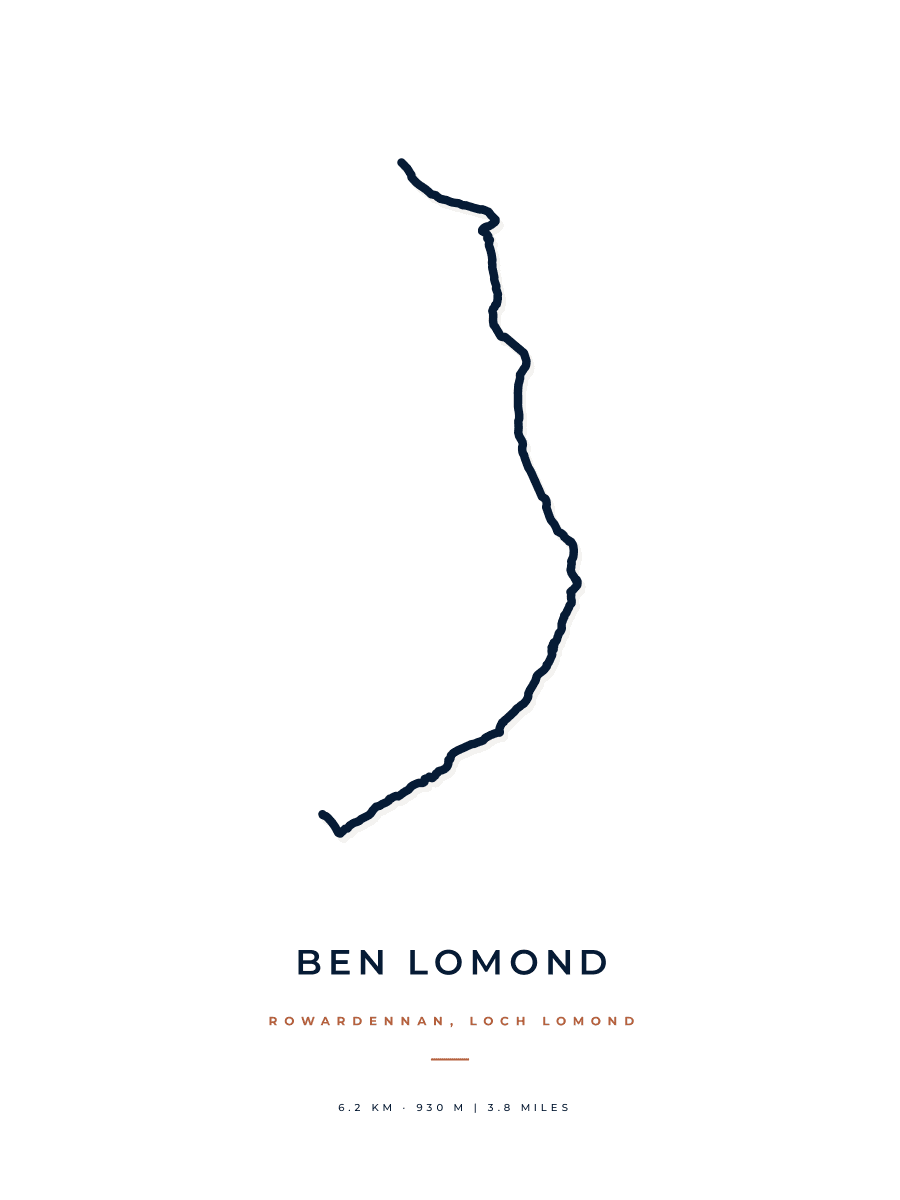 Ben Lomond route map poster preview in the Minimal artwork style