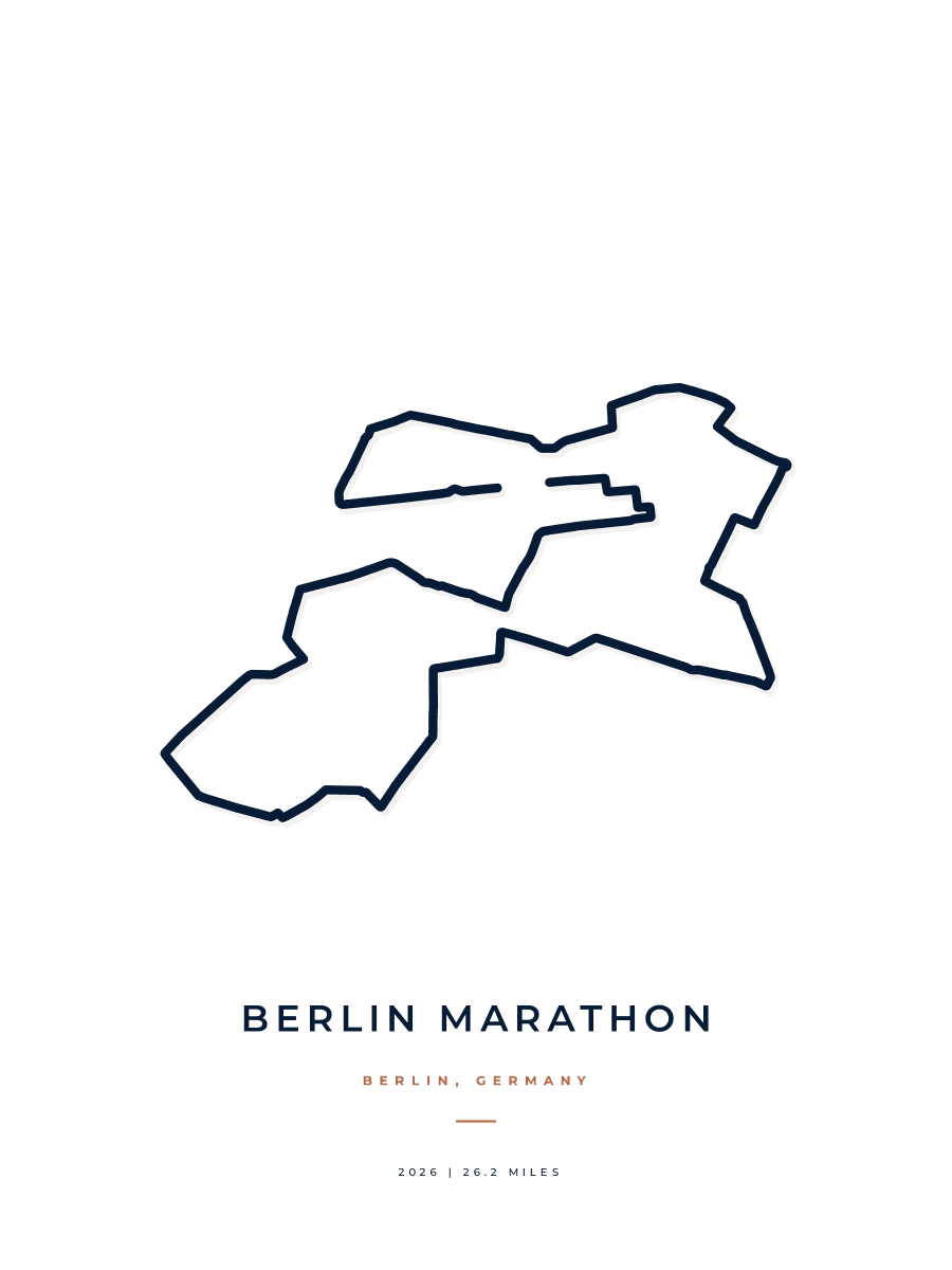 Berlin Marathon route poster preview in the Minimal artwork style