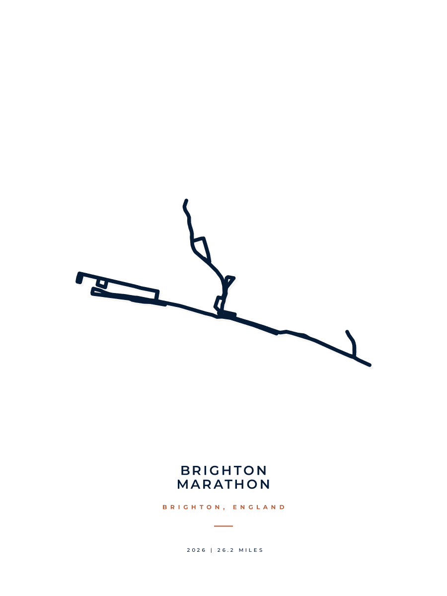 Brighton Marathon route poster preview in the Minimal artwork style