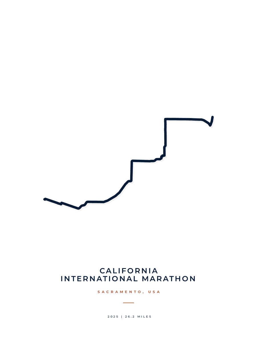 California International Marathon route poster preview in the Minimal artwork style