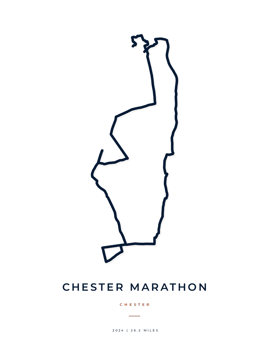 Chester Marathon route poster preview in the Minimal artwork style