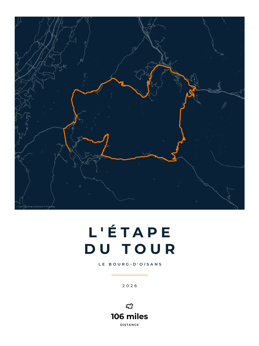 L'Étape du Tour route map poster preview in the Race Blueprint artwork style