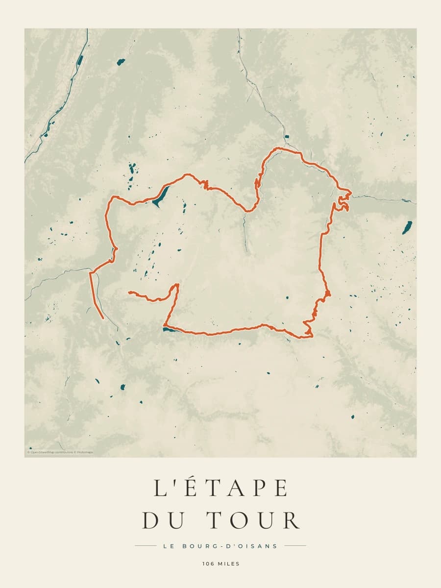 L'Étape du Tour route map poster preview in the Coastal Atlas artwork style