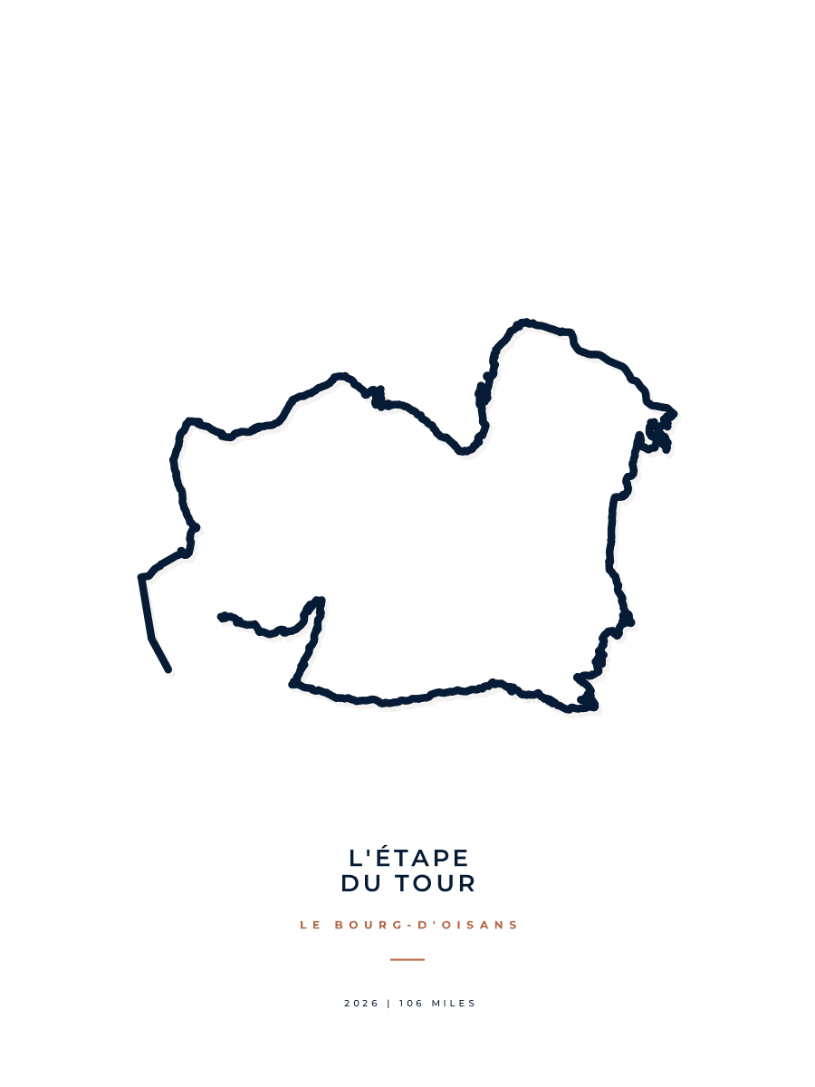 L'Étape du Tour route map poster preview in the Minimal artwork style