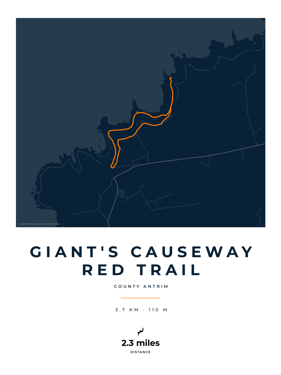 Giant's Causeway route map poster preview in the Race Blueprint artwork style