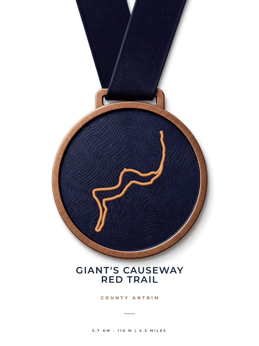 Giant's Causeway route map poster preview in the Medal artwork style