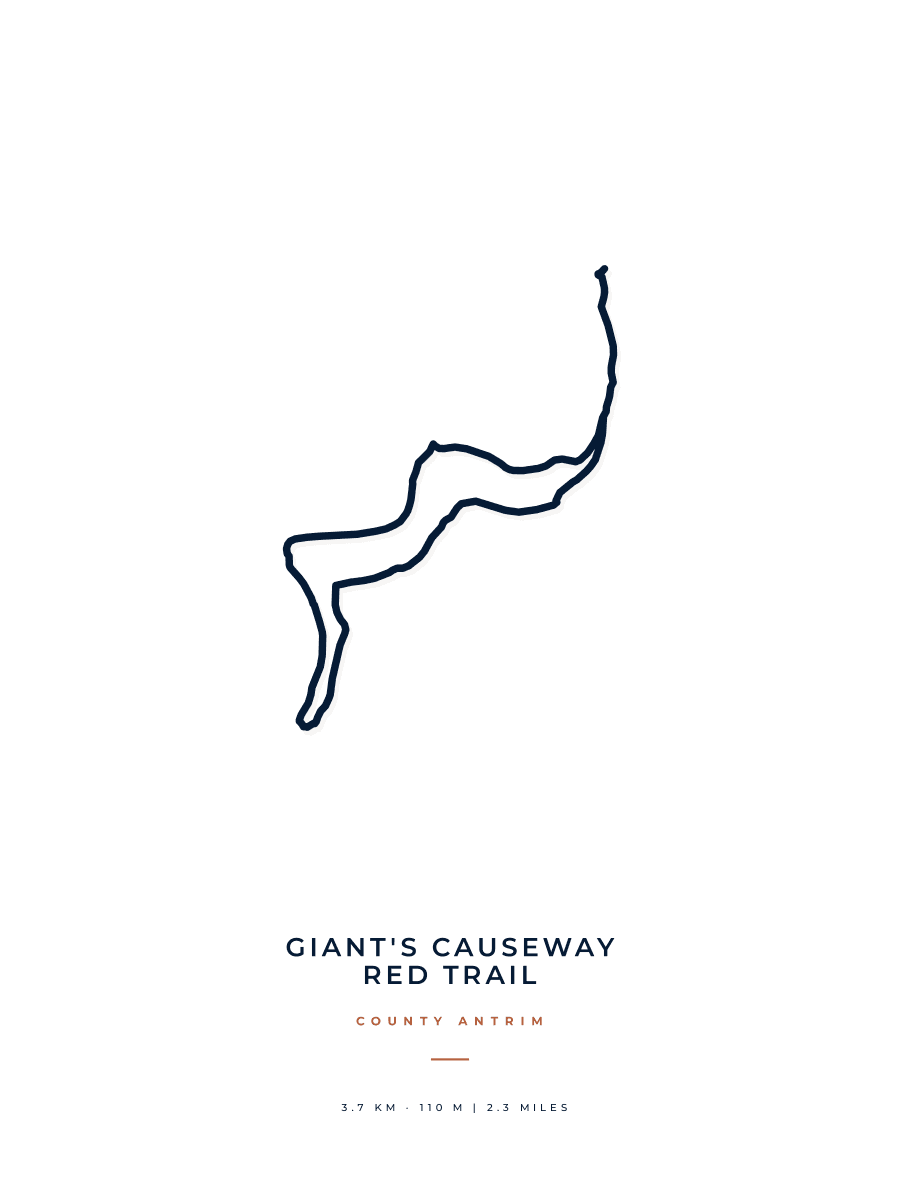 Giant's Causeway route map poster preview in the Minimal artwork style