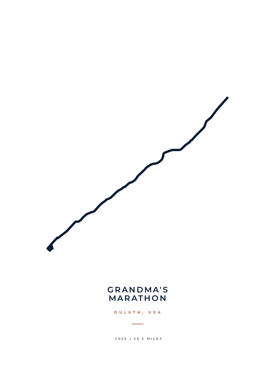 Grandma's Marathon route poster preview in the Minimal artwork style