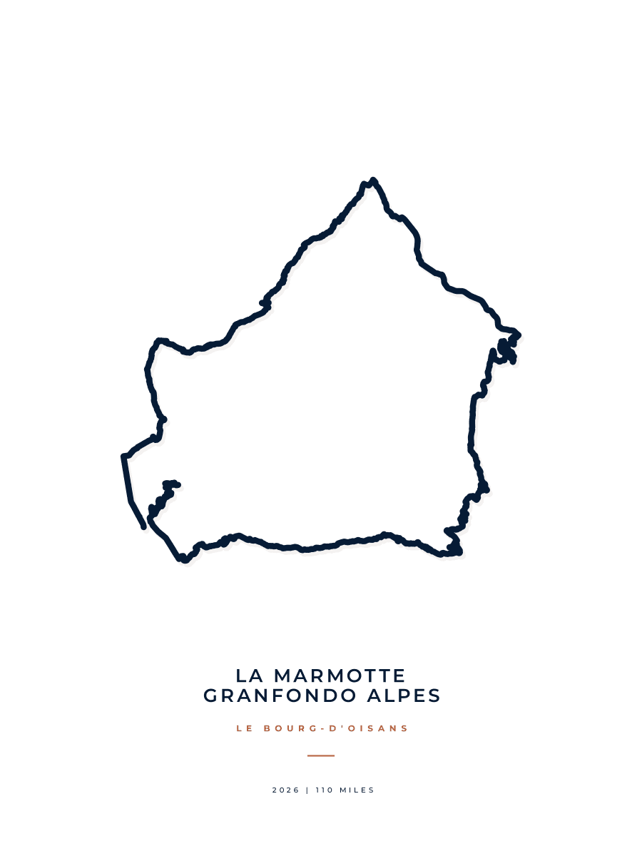 La Marmotte route map poster preview in the Minimal artwork style