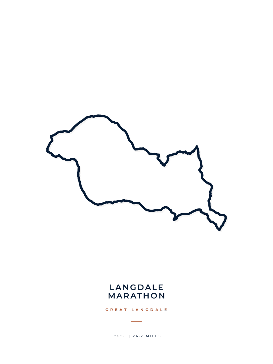 Langdale Marathon route poster preview in the Minimal artwork style