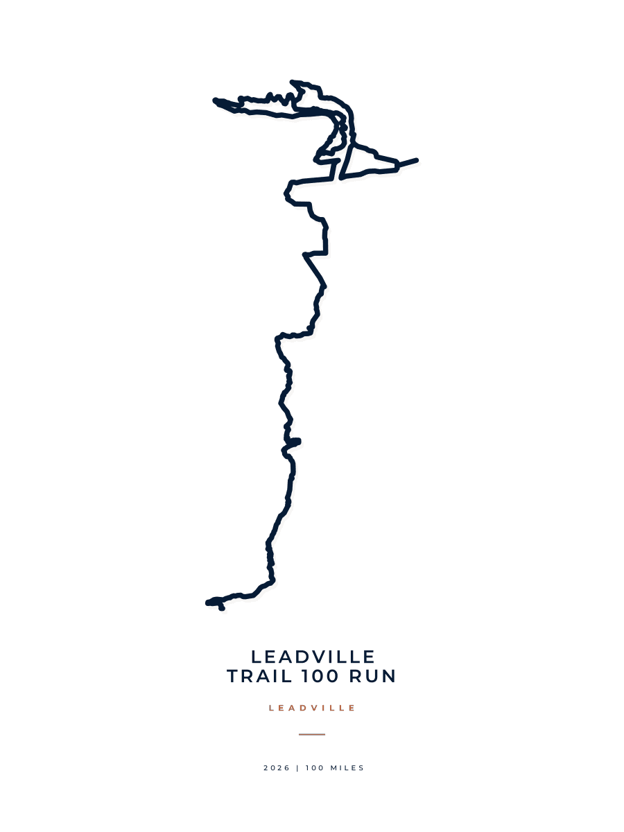 Leadville Trail 100 Run route map poster preview in the Minimal artwork style