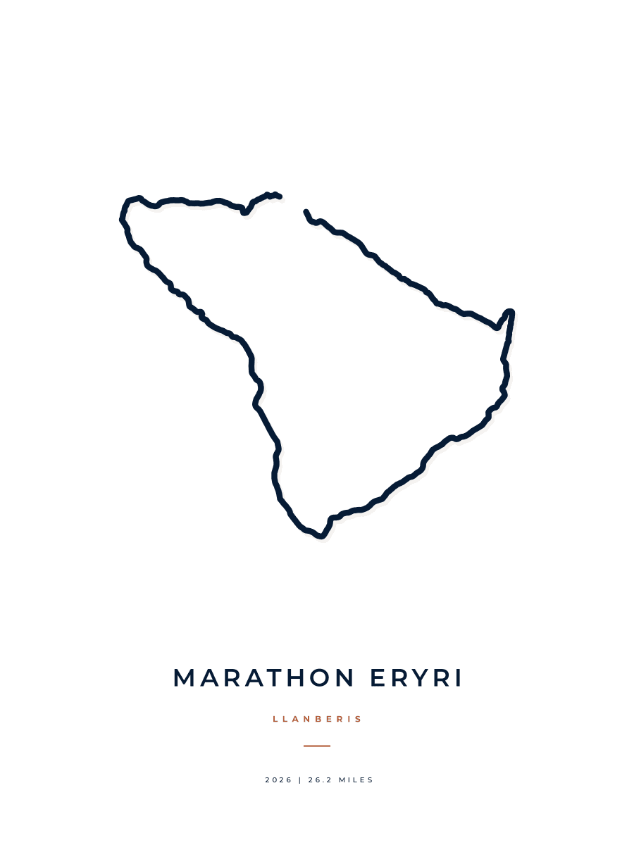 Marathon Eryri route poster preview in the Minimal artwork style