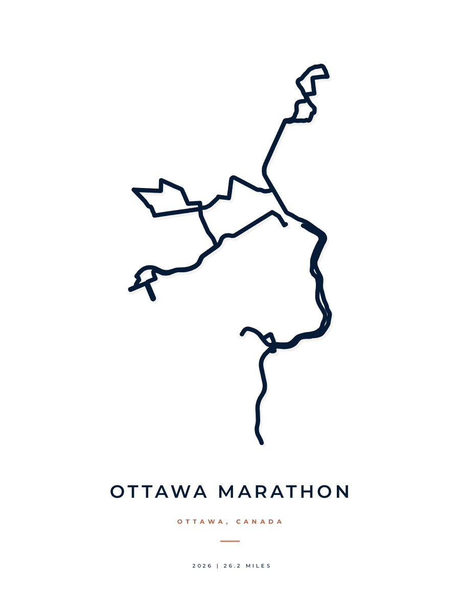 Ottawa Marathon route poster preview in the Minimal artwork style