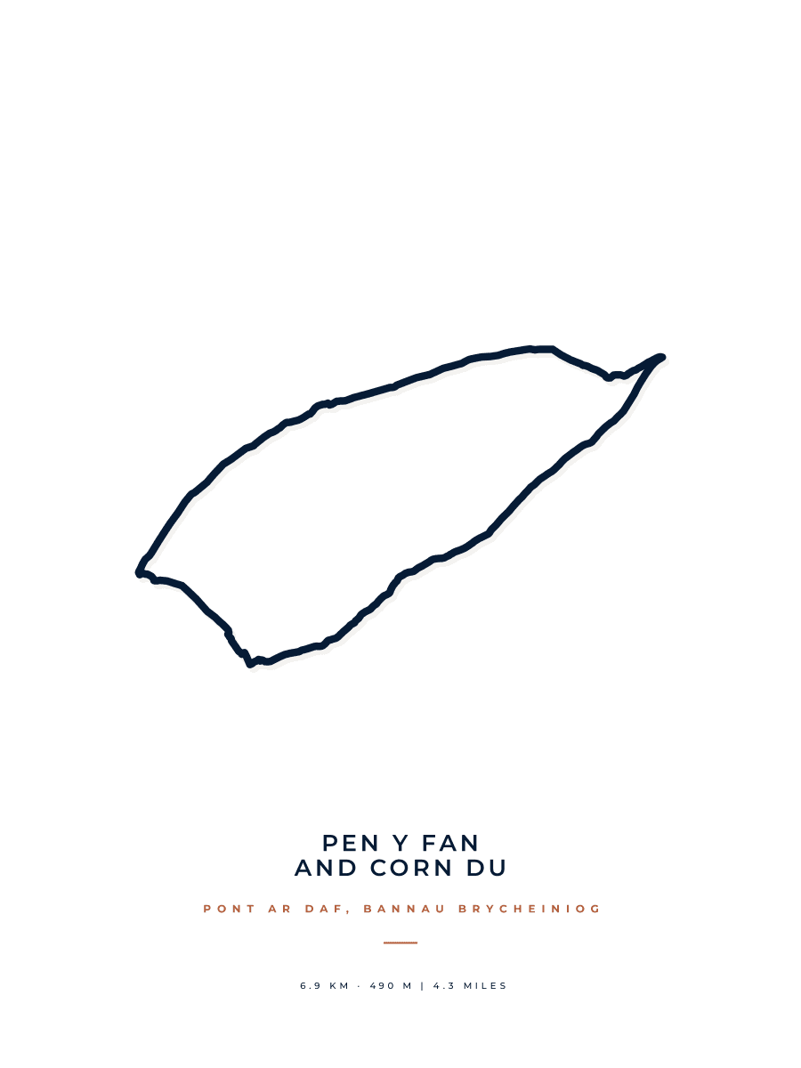Pen y Fan route map poster preview in the Minimal artwork style