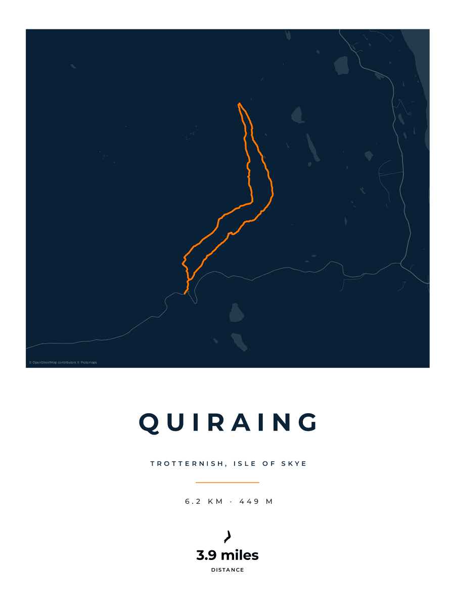 Quiraing route map poster preview in the Race Blueprint artwork style