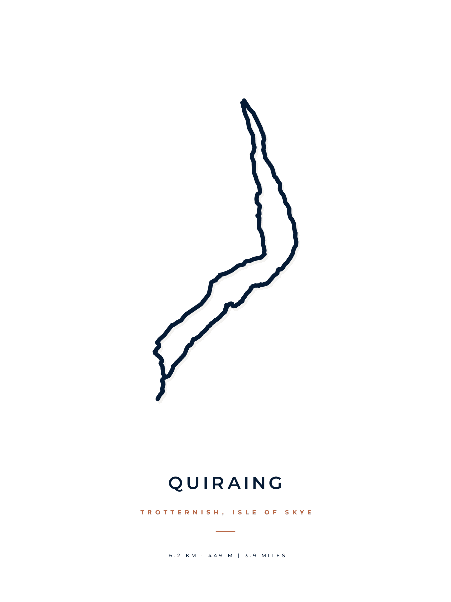 Quiraing route map poster preview in the Minimal artwork style
