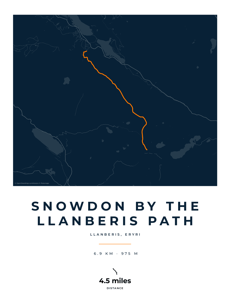 Snowdon route map poster preview in the Race Blueprint artwork style