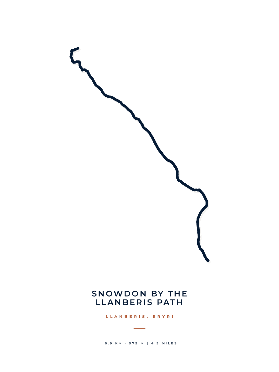 Snowdon route map poster preview in the Minimal artwork style
