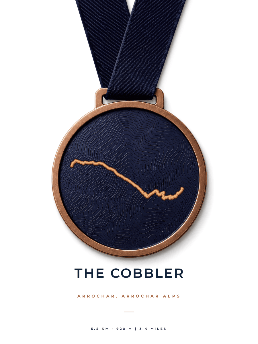 The Cobbler route map poster preview in the Medal artwork style