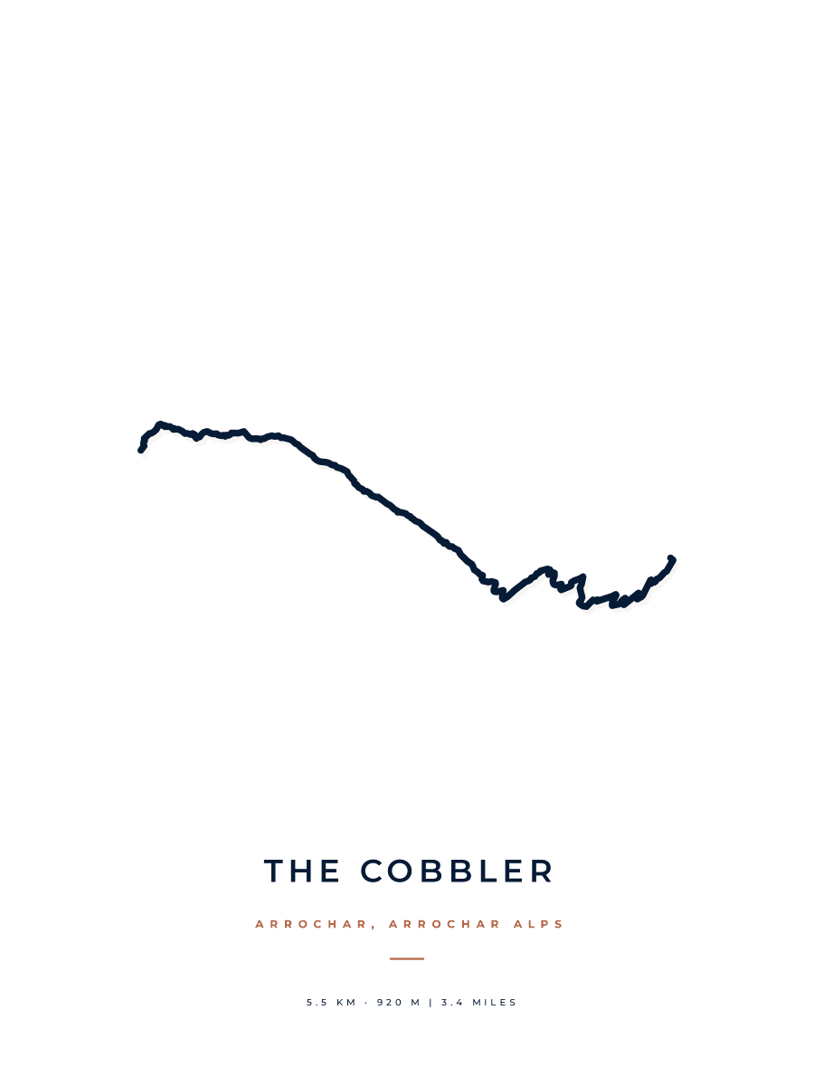 The Cobbler route map poster preview in the Minimal artwork style