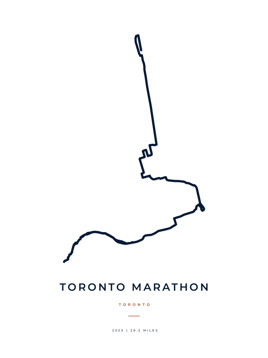 Toronto Marathon route map poster preview in the Minimal artwork style