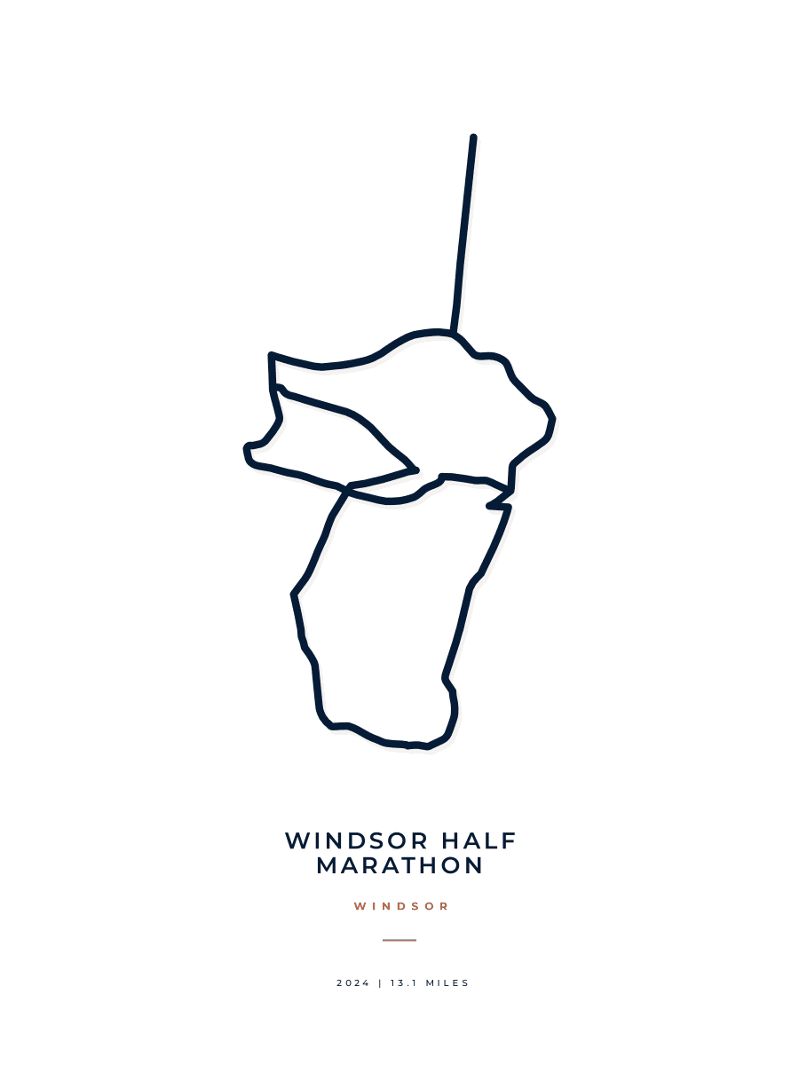 Windsor Half Marathon route poster preview in the Minimal artwork style