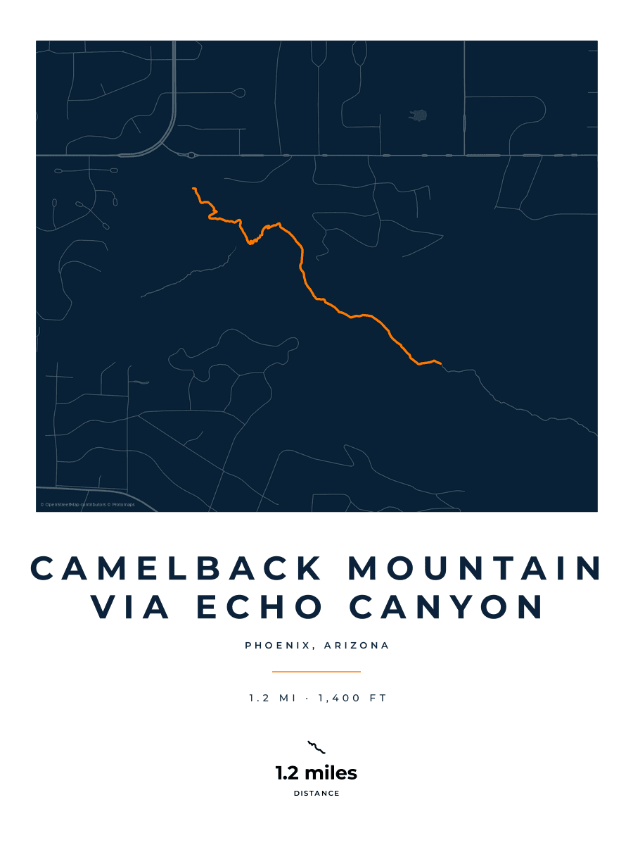 Camelback Mountain route map poster preview in the Race Blueprint artwork style