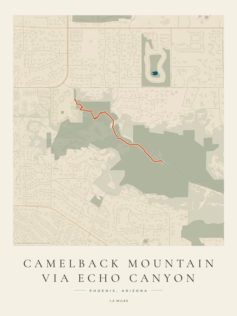 Camelback Mountain route map poster preview in the Coastal Atlas artwork style