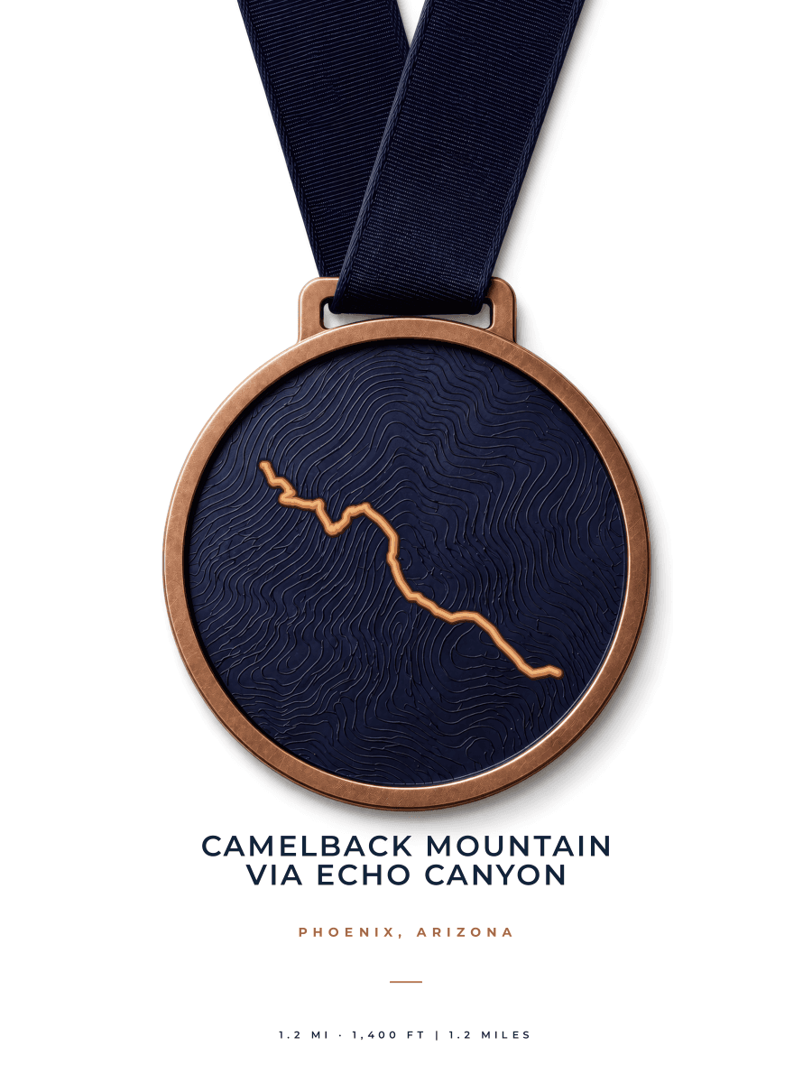 Camelback Mountain route map poster preview in the Medal artwork style