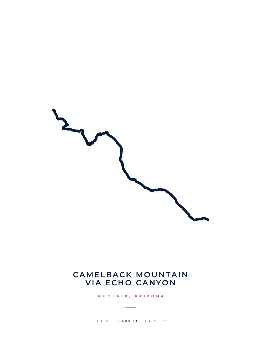 Camelback Mountain route map poster preview in the Minimal artwork style