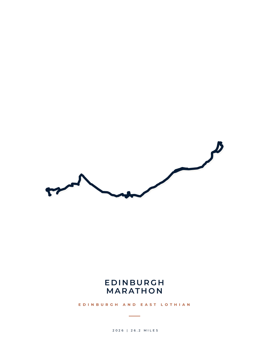 Edinburgh Marathon route poster preview in the Minimal artwork style