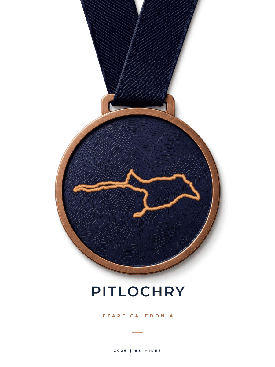 Etape Caledonia route poster preview in the Medal artwork style