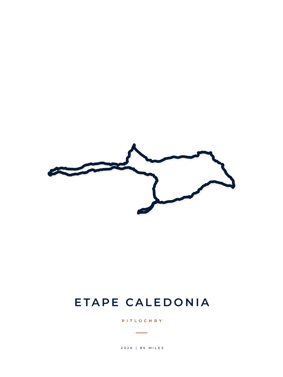 Etape Caledonia route poster preview in the Minimal artwork style