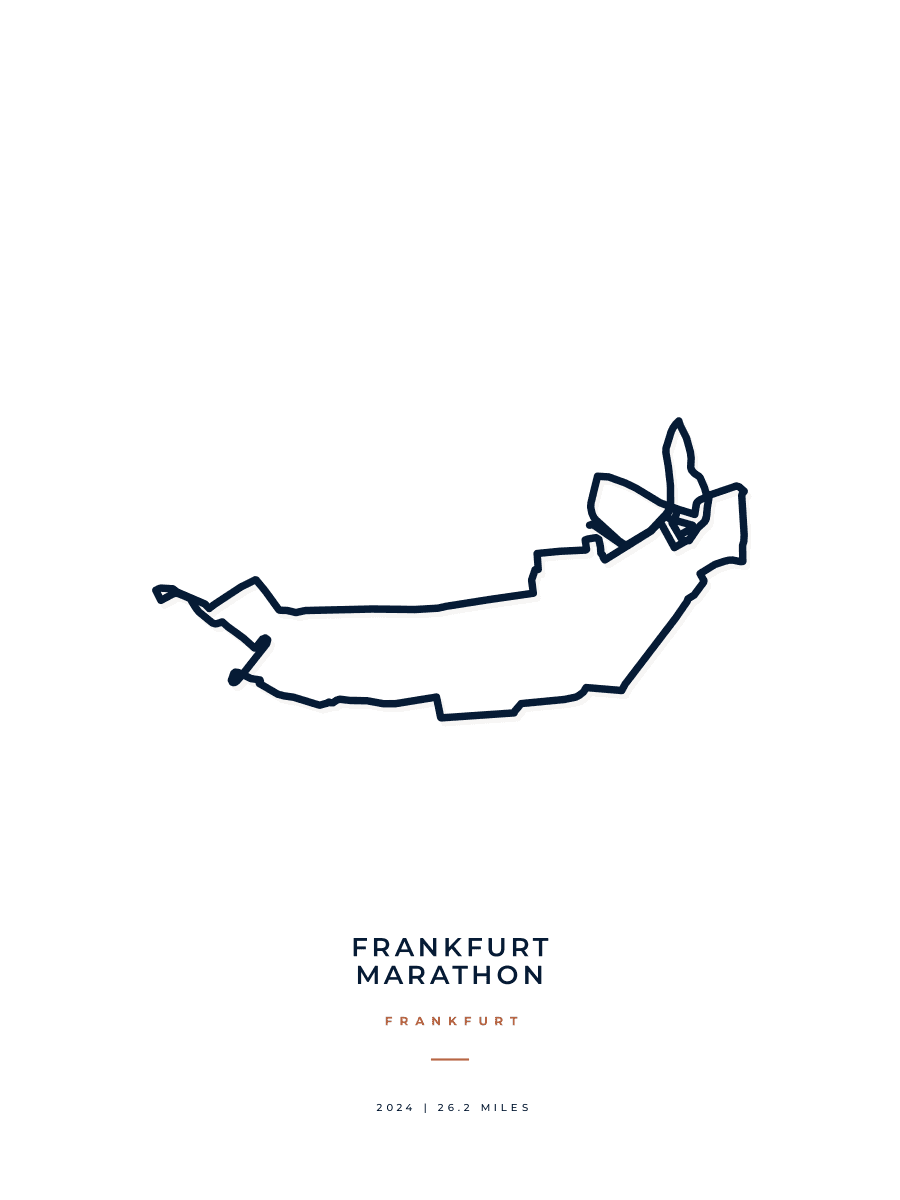 Frankfurt Marathon route map poster preview in the Minimal artwork style
