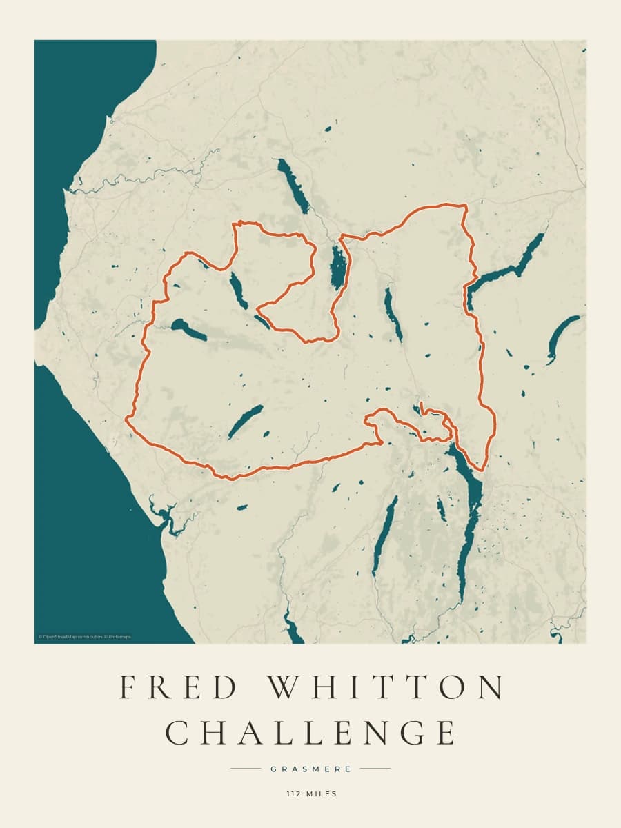 Fred Whitton Challenge route poster preview in the Coastal Atlas artwork style