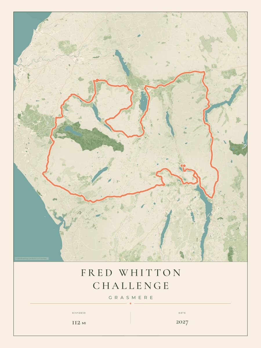 Fred Whitton Challenge route poster preview in the Parkland artwork style