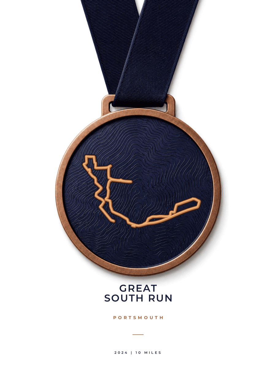 Great South Run route poster preview in the Medal artwork style