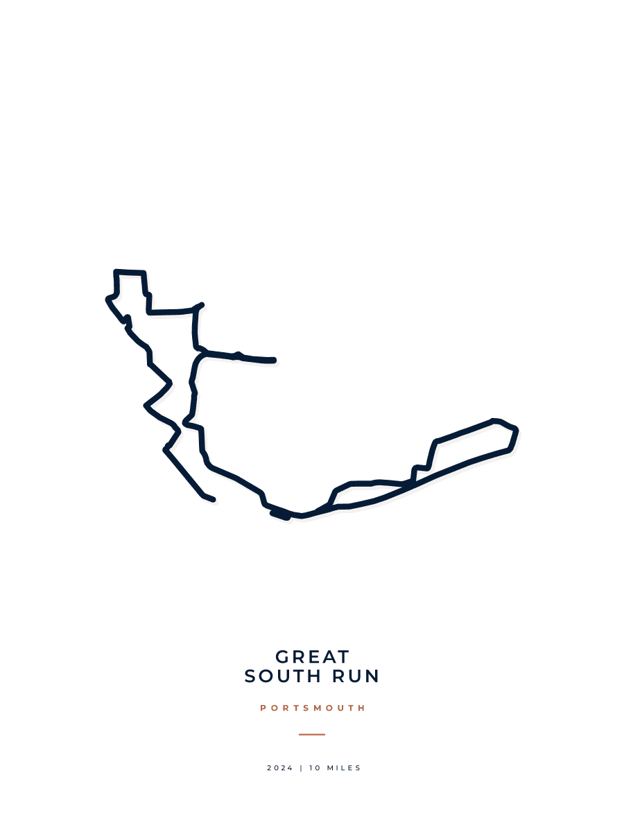 Great South Run route poster preview in the Minimal artwork style