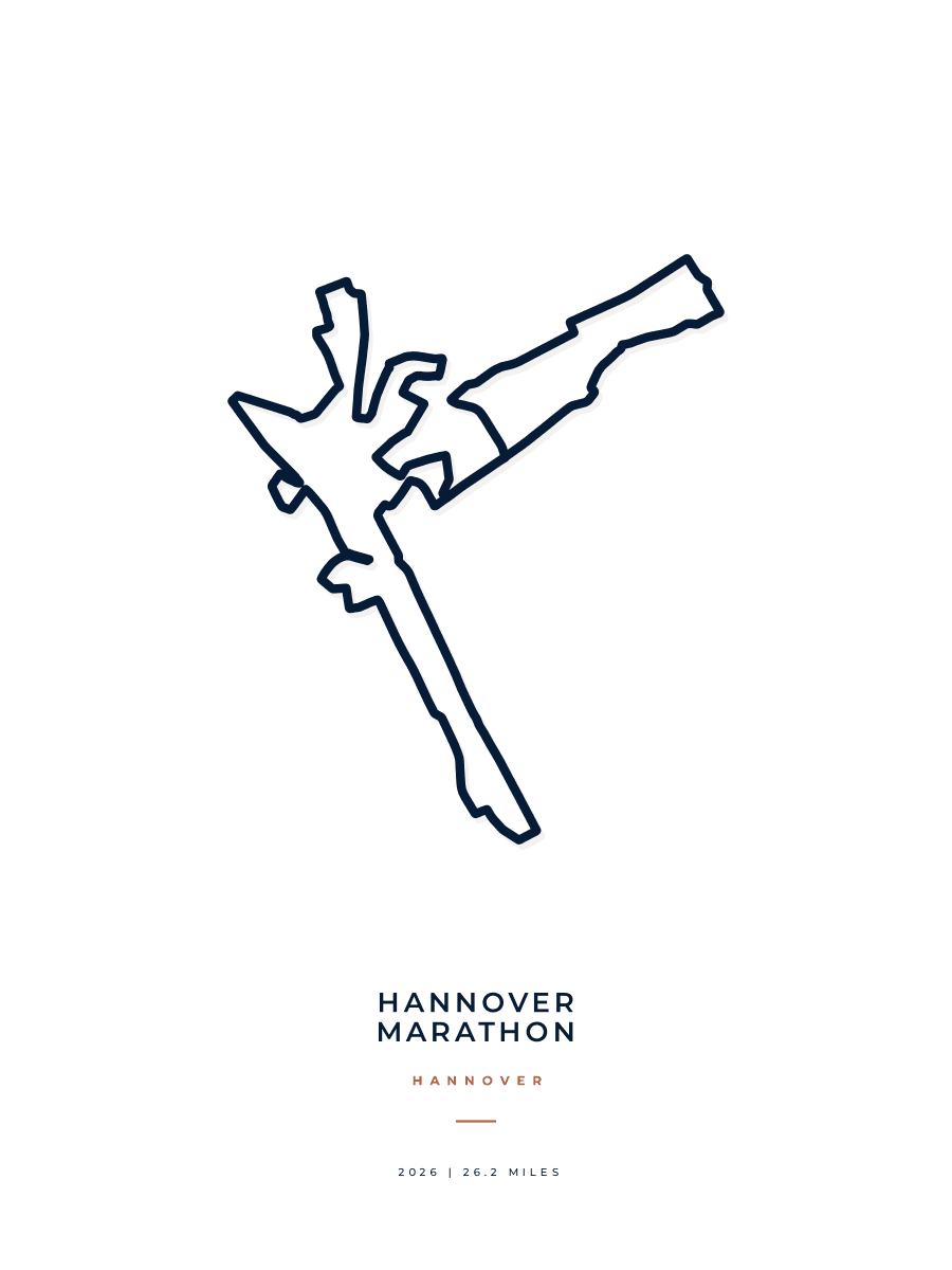 Hannover Marathon route map poster preview in the Minimal artwork style
