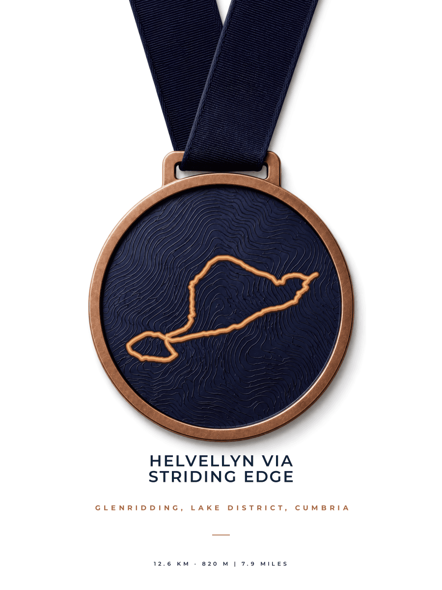 Helvellyn route map poster preview in the Medal artwork style