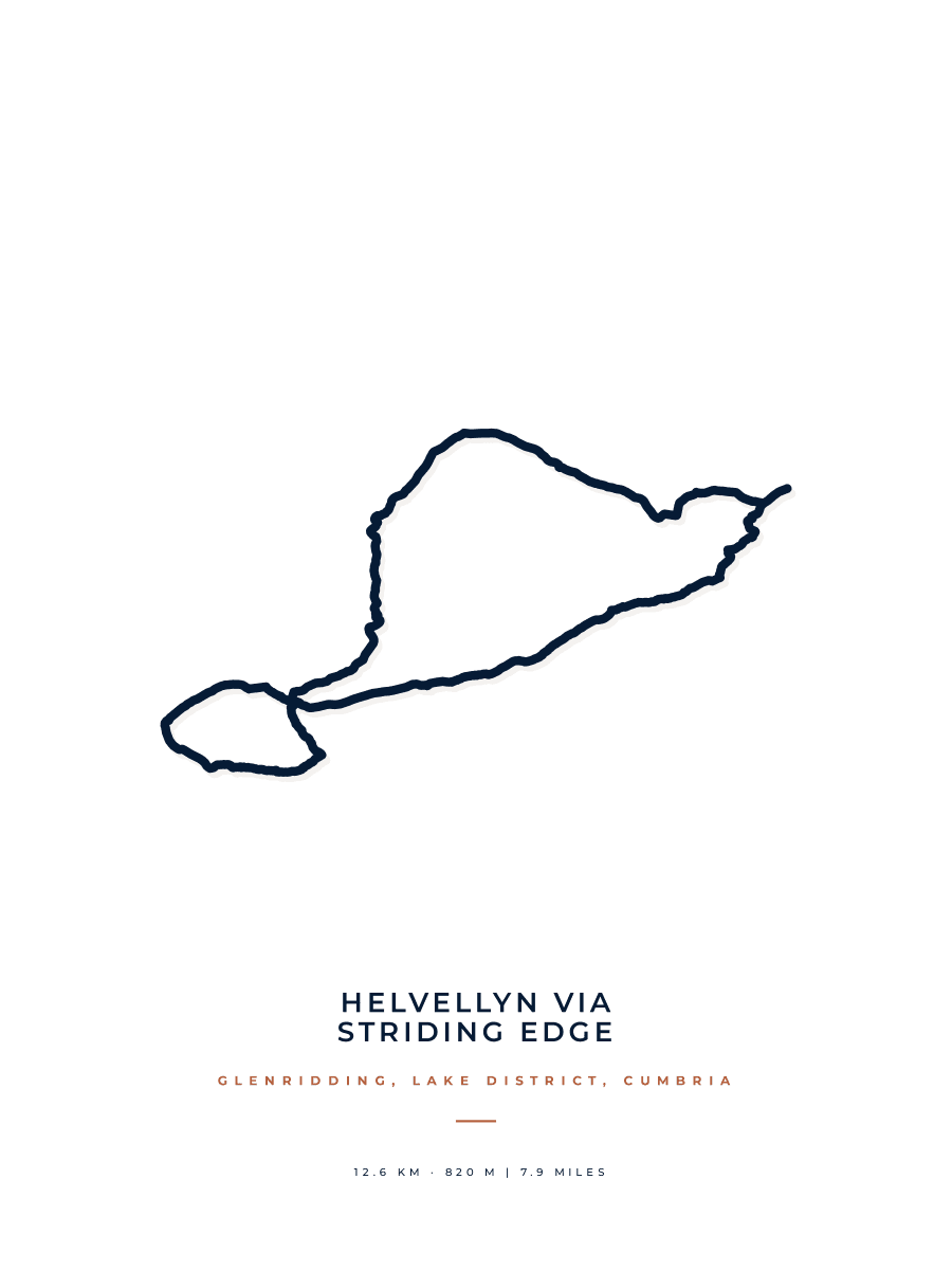 Helvellyn route map poster preview in the Minimal artwork style