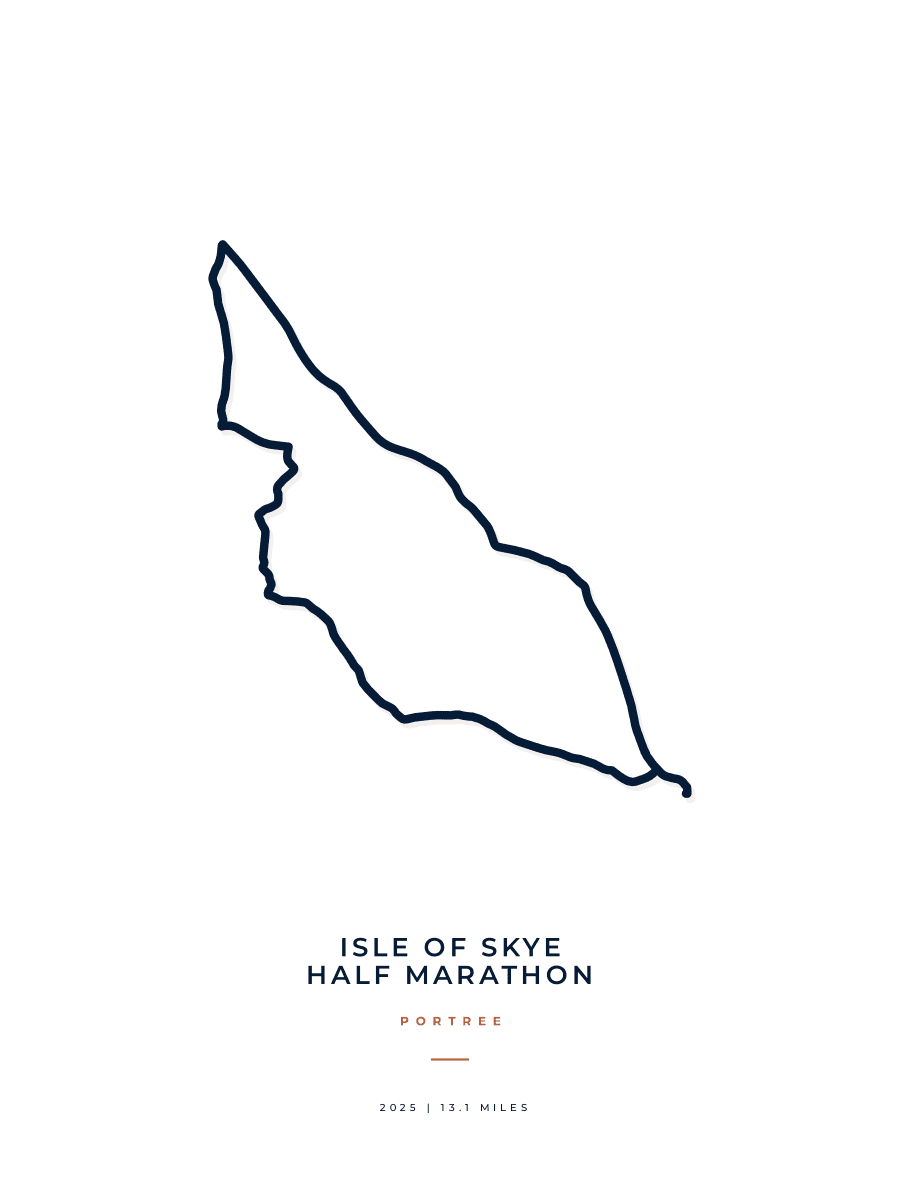 Isle of Skye Half Marathon route poster preview in the Minimal artwork style