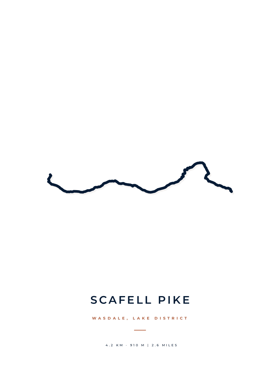 Scafell Pike route map poster preview in the Minimal artwork style