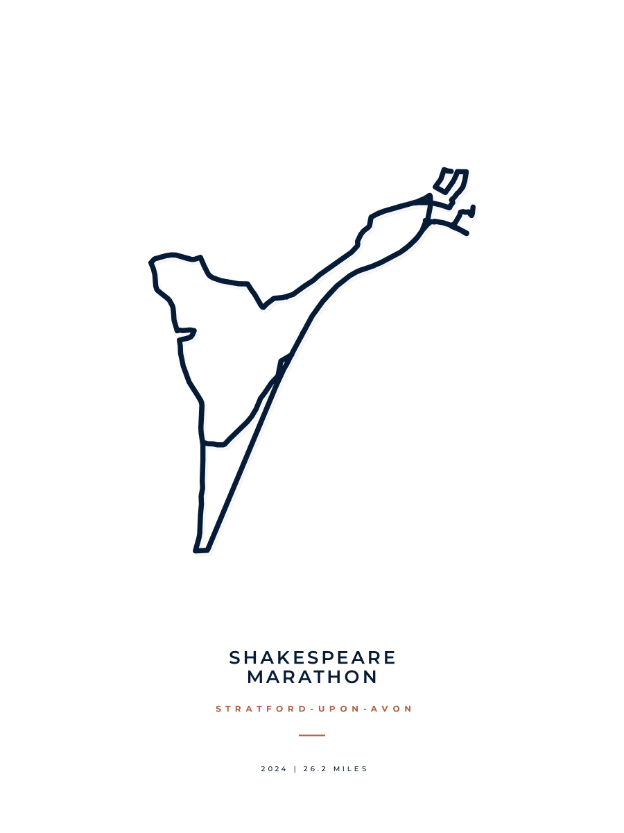 Shakespeare Marathon route poster preview in the Minimal artwork style
