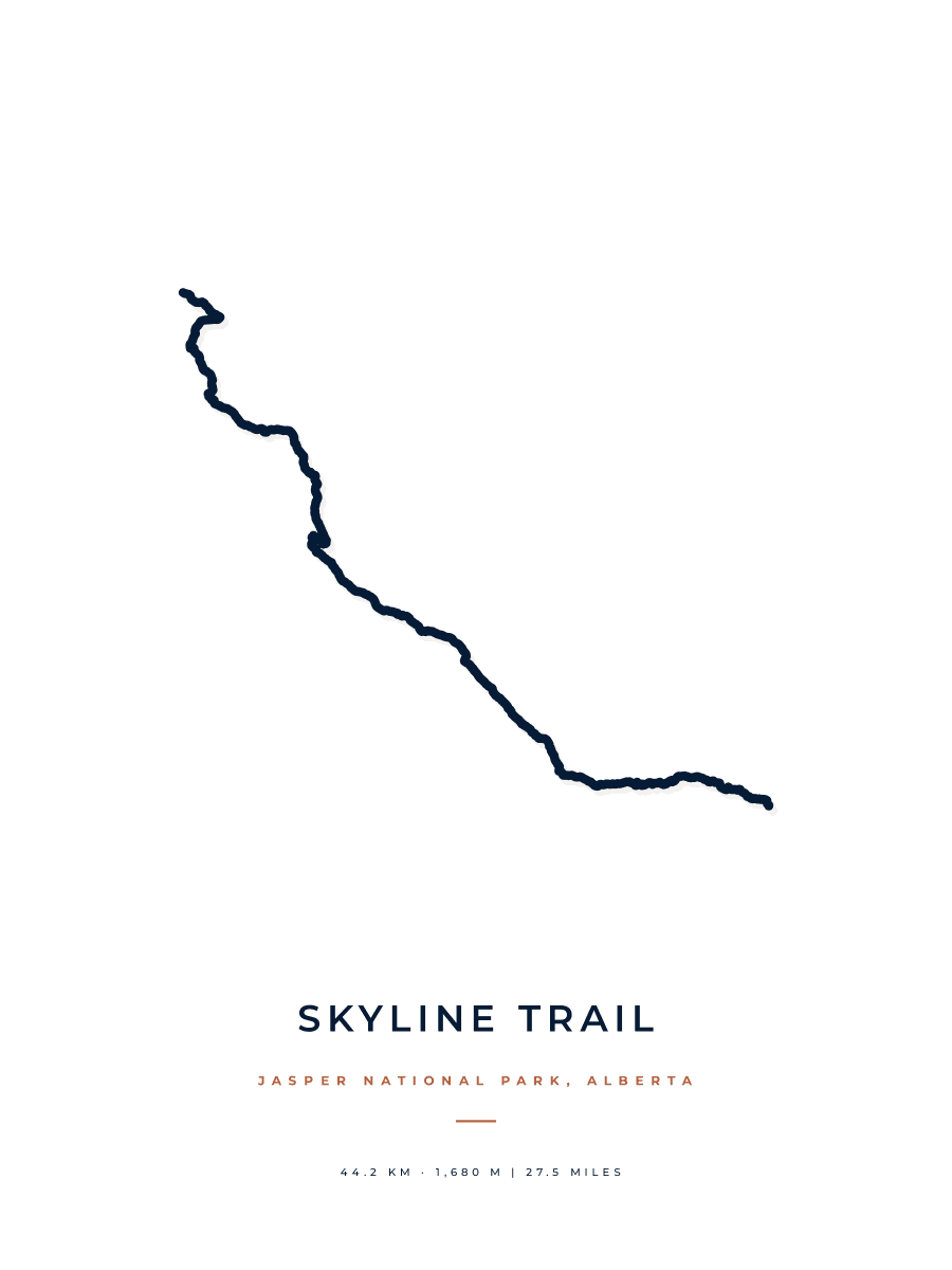 Skyline Trail route map poster preview in the Minimal artwork style
