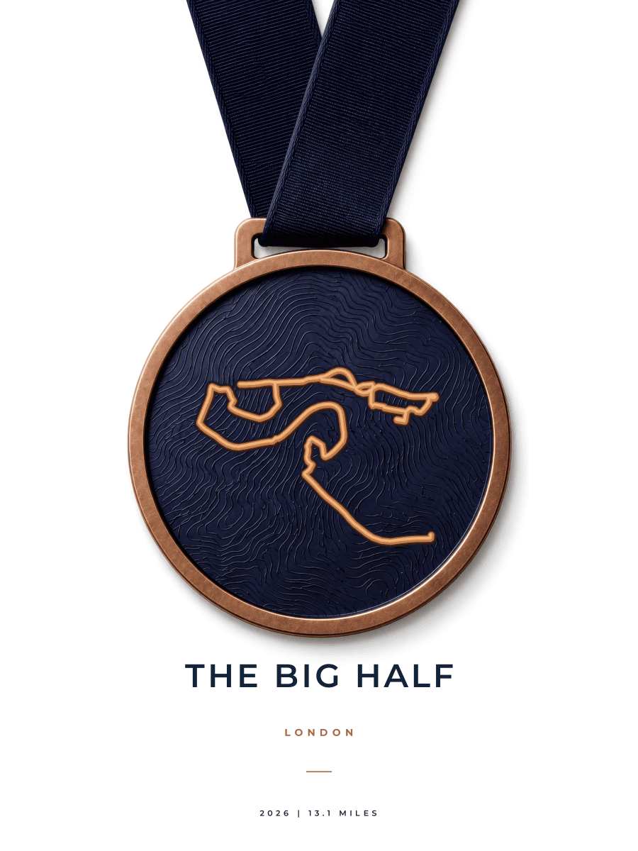 The Big Half route poster preview in the Medal artwork style