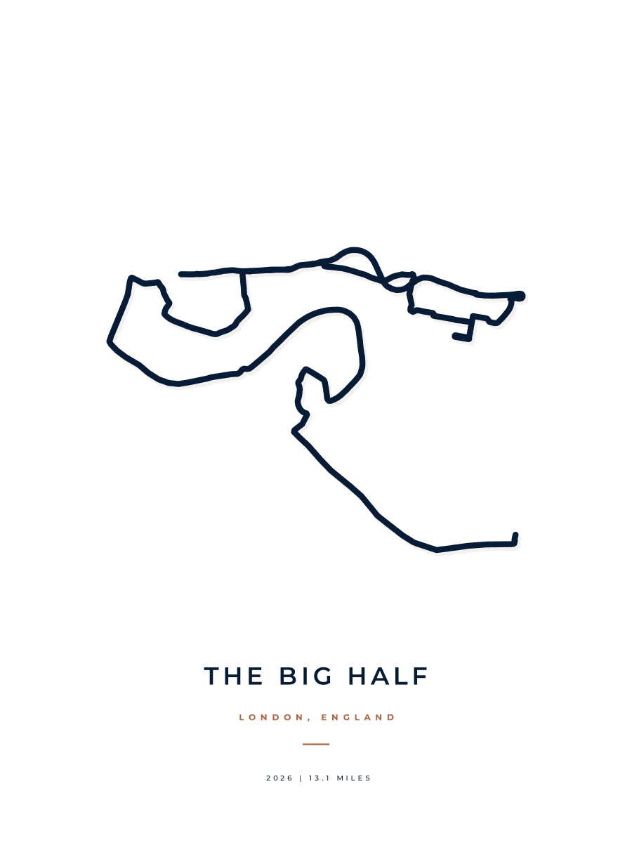 The Big Half route poster preview in the Minimal artwork style